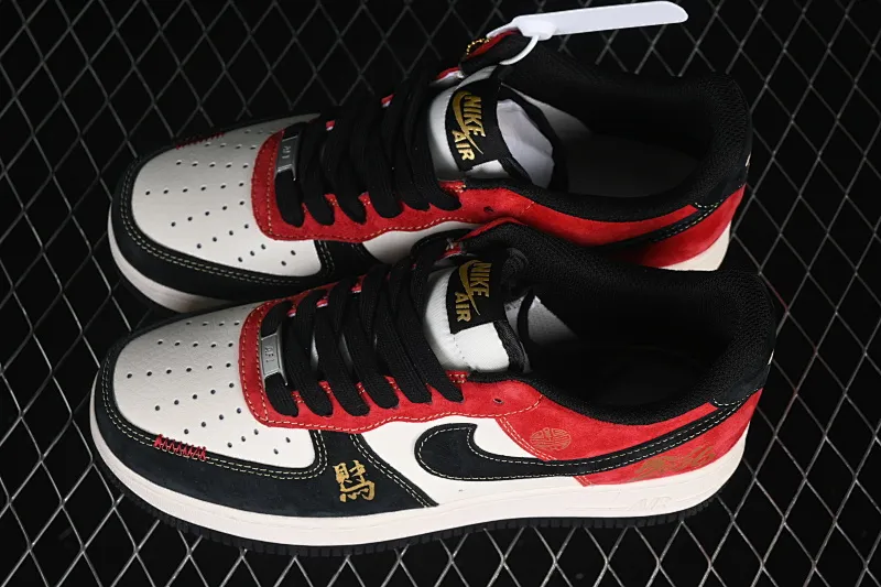 All categories Nk Air Force 1 Air Force series Nk Air Force 1 Low Air Force low-top Nike Air Force 1'07 Low Year of the Horse limited edition Beige, black and red contrast Air Force 1 low-top casual sneakers QW5288-131